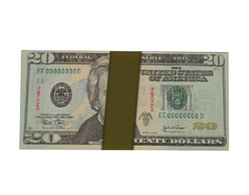 Twenty Dollar Bills - A single stack of twenty dollar bills prop made with DAZ 3D Studio.