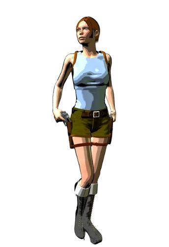Cartoon Lara - A render of Lara Croft fan art using DAZ 3D Studio's cartoon render settings.
