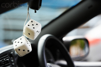 What Have You Got Hanging? - dice from a rear view mirror.