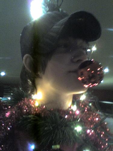 christmas - Nathaniel luke kerr of lapeer county michigan dressed as a christmas tree.