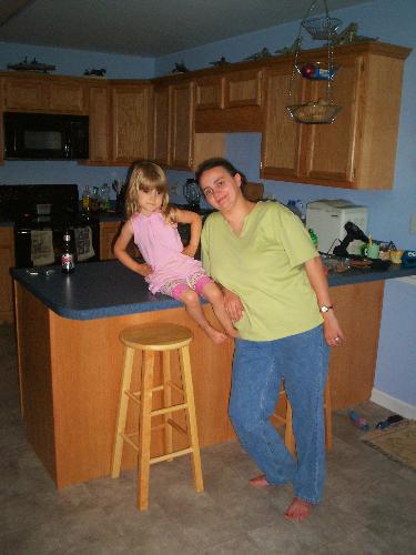 Me and my youngest in the kitchen - Just hanging out in the kitchen,