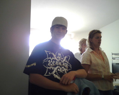 Me with family - Me, nate, in gangsta shirt and cool hat (that i later burnt :( with family