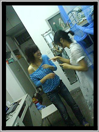 my best friend and I  - at my dorm..we were playing and laughting