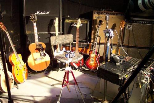 Studio - My friends studio, with gutars and drums.