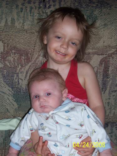 new baby with big sister - Aspen loves her new baby brother