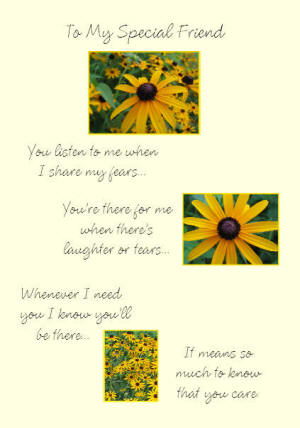 To my special friend! - A wonderfully sappy, heartfelt place where we can admire one another!