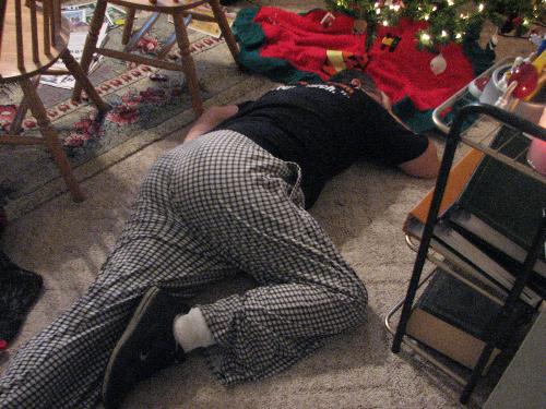 Grandpa Bob Sleeping - Heres a photo after a big meal at Minnies