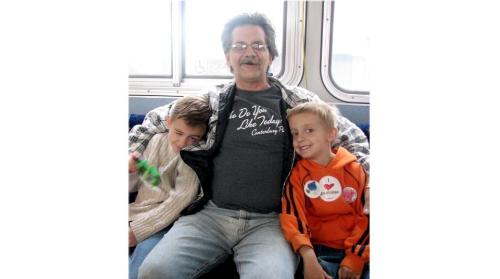 He Loves His Grandkids - Tyler and Hunter with who else Grandpa Bob