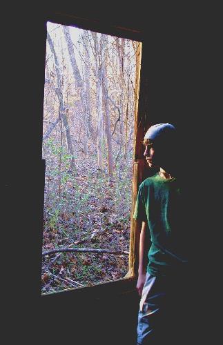 A Young Mans Thoughts - A young man in a old house, thinking, wondering about the past, who lived here, what were they like, what does he future hold.