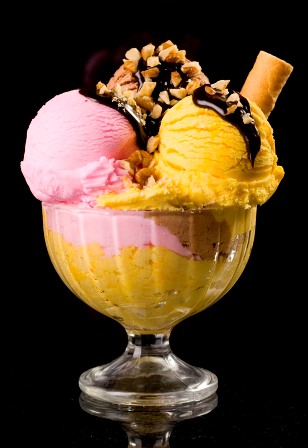 Ice Cream - this is one of my favorite ice cream. Strawberry mix with corn and a twist of chocolate. 