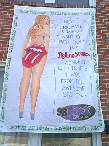 Winning Banner for Rolling Stones contest - This is the banner I created that won the contest for front row tickets and backstage 'Meet and Greet' of the Rolling Stones. It was awesome!