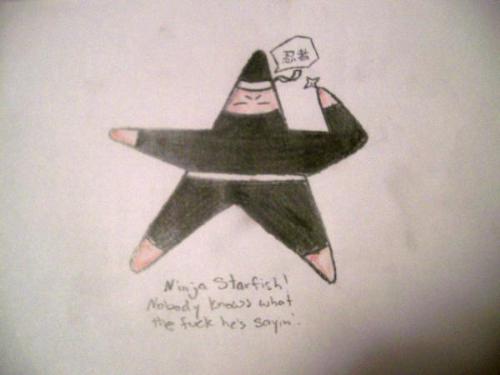 Ninja Starfish - He is a starfish, and he is also a ninja.  He is a friend of zombie amoebas
