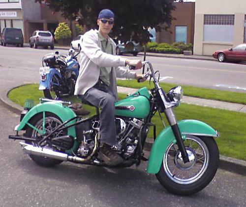 Me on one of my Dads Bikes - Another Bike my father built before he passed