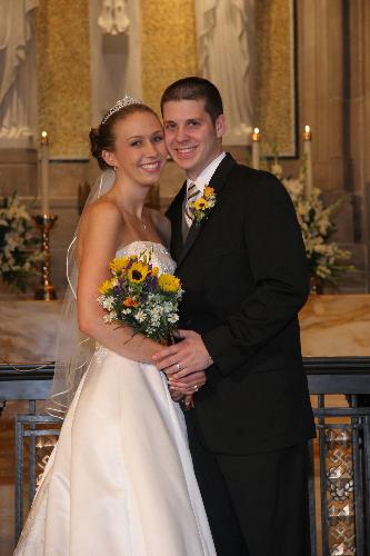 Wedding - One of our first pictures as husband in wife, in the beautiful cathedral.