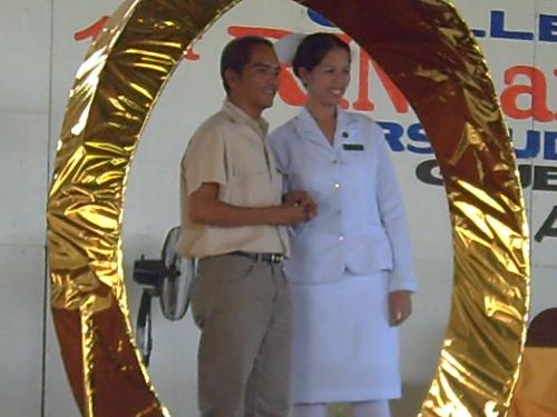 ringing ceremony - My dad and i while wearing my college ring