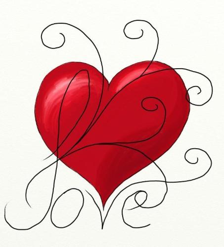drawing of a heart - abstract