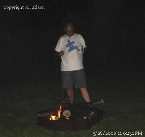 Grandpa Bob - Enjoying one of my many bonfires the end of May