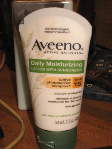 Aveeno Lotion - With sunscreen as well as many nice mosturizers