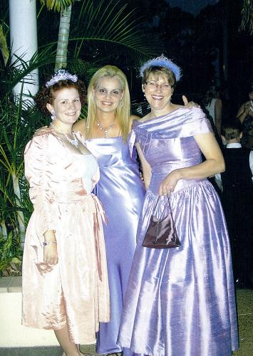 Me in the middle with the "illegal dress" - My friends and I, all school teachers, were attending a Glitz and Glamour Ball in Longreach held by the Primary school. We had a great time dressing up and dancing all night. 