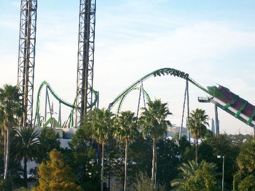 Universal's Islands of Adventure - The View from the hotel overlooking the Universals Islands of Adventure theme park in Orlando.