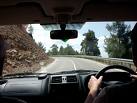 Driving - driving on an open road on an autumn day.