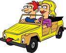 Driving cartoon - comical driving cartoon