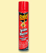 Raid Spider Blaster! - For those people who are absolutely terrified of spiders, make sure you carry this bright orange can of Raid's Spider Blaster--guaranteed to kill them! But I'm cheap--a good 'ole can of Aquanet does the trick every time...and doesn't smell nearly as bad!