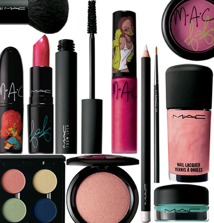 MAC Cosmetics - This is a picture of the small line of makeup that was created between MAC and FAFI. All things Fafi can be found on Fafi.net. MAC cosmetics is the best makeup and allows you to recycle your empty and used containers of makeup. The line contains makeup, eye shawdow, lipstick, lipgloss, and mascara.