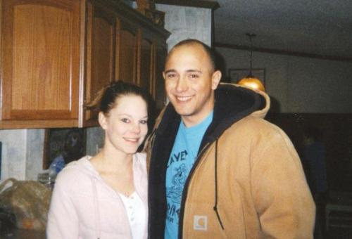 My husband and I  - My husband and I at his fathers house. 