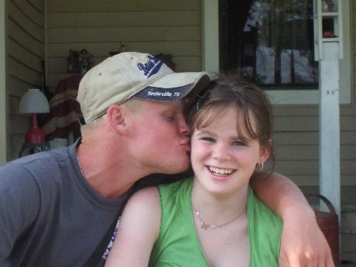 my oldest son and daughter allison and chad - being silly on the porch