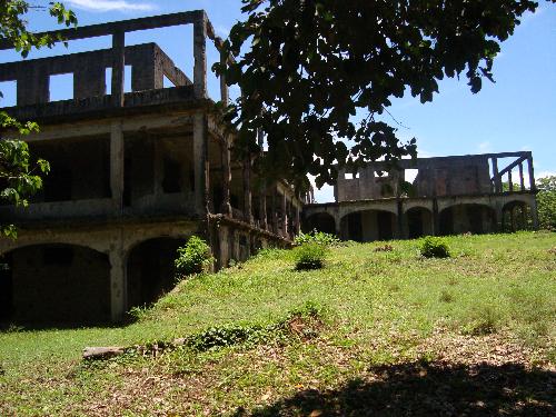 hospital ruins - the hospital ruins which is build like a cross to be able to distuinguish in aerial view as a hospital but this was not spared by the japanese they have still bombed it