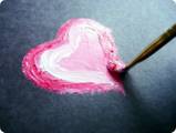 Love - Painting pink heart