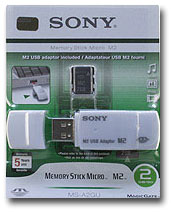 Memory stick micro M2 - Memory stick micro M2 in USB adaptor package