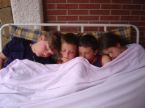sleeping - kids are sleeping together.