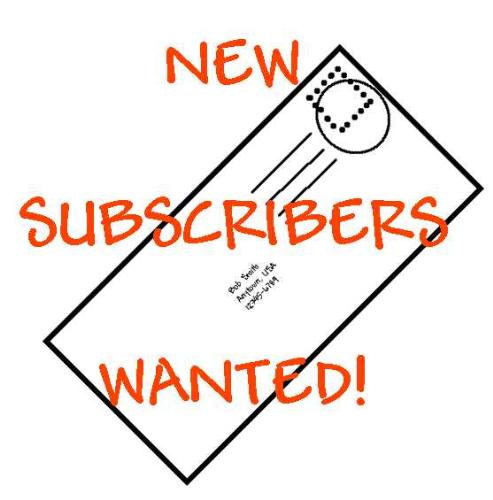 New Subscribers Wanted Envelope - "New Subscribers Wanted" is a digital rendering of an envelope with the text "New Subscribers Wanted!" written across the image. New Subscribers Wanted Envelope - "New Subscribers Wanted" is a digital rendering of an envelope with the text "New Subscribers Wanted!" written across the image.