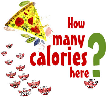 Calorie count - Counting the calories in a pizza.