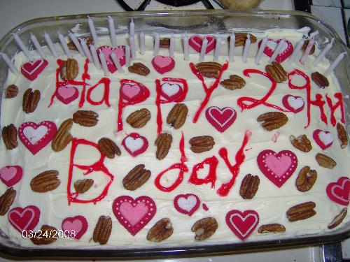 Cake that Kevin made me - Isn't this cake cute that he worked so hard on making me?