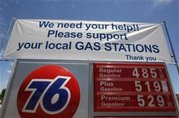 I Never Dreamed Gas Prices Would Be This High. Wo - A gas station in Los Angeles displays a sign asking for business from its customers... I Never Dreamed Gas Prices Would Be This High. Wo - A gas station in Los Angeles displays a sign asking for business from its customers...