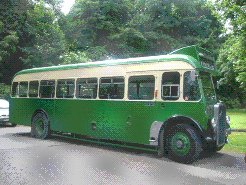 1950 Crosville Bristol single-deck bus - Vintage vehicles like this are used as attractions at events to pull the crod