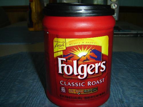 Folger's Coffee - Folger's Classis Roast coffee taken in the kitchen.