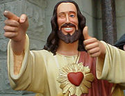 Buddy Christ - A picture of the Buddy Christ created by famous and now deceased comedian, George Carlin