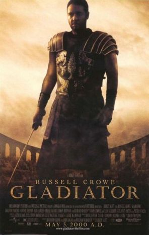 gladiator - Crowe plays General Maximus, chief legionnaire for the aging Emperor Marcus Aurelius (Richard Harris). A fierce fighter and canny tactician, Maximus wants nothing more than to mop up a few Huns and go back to Spain where his family awaits. But politics intervene and he soon finds himself in the middle of a power play between the emperor and his weasel son Commodus (Joaquin Phoenix). Marcus wants Maximus to rule as a regent until the Senate can take control, making Rome a true republic. Commodus, on the other hand, sees the Empire as his own personal chew toy and doesn't need Maximus getting in the way. One foiled execution and desperate flight later, the general finds himself chained to a slave caravan, destined for the gladiator pits of North Africa. While he chafes under the yoke of his new master (the late Oliver Reed), his new enemy whacks the old man, heads back to Rome, and starts making creepy overtures to his she-devil of a sister (Connie Nielsen)