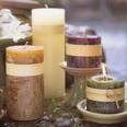 Scented candles - Mixture of scented candles in natural colours.