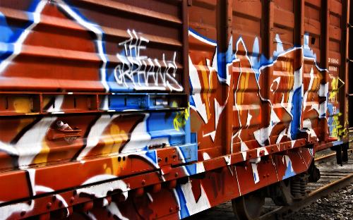 Art on Train - The Beautiful art drawn on the Train coupe by some Orphans. Look how nice it is. This is a wonderful expression of their Unlimited Imagination.