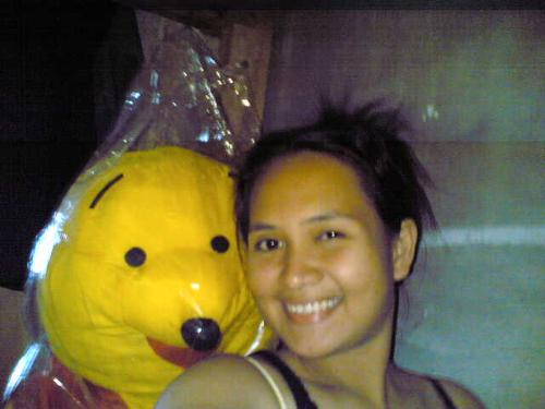 Me and Mr. Pooh - I was working in davao city and I am from cebu.working and living alone for 3 years.. Beside me always in times of joy longingness and sadness is Mr. Poohey..I even talk to mr pooh hehehehehe.. I just give my stuffy hug and kiss always to express myself and feel that I have someone around me always when I sleep..  I love you Mr. Pooh