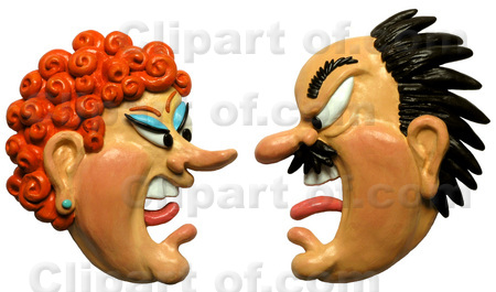 Angry husband and wife arguing - 450 x 265 -75k www.clipartof.com