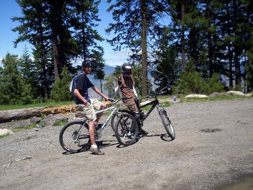 Off for a ride - A friend and I (I'm on the right) before we start a downhill ride in the Southern Oregon mountains. We both have hardatails, but it was fun.
