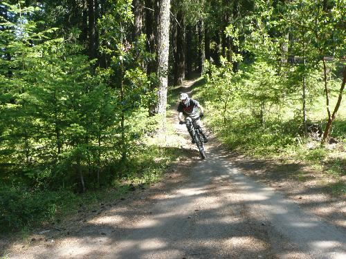Dowhnill Run - Me going around a turn an a local trail.