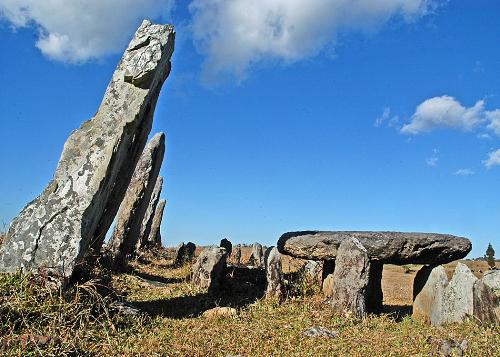 monolith stones - Monolithic stone pillars of 1000years old at Meghalaya states of India where after burial these monumental pillars has come up in memoirs of departed souls.
