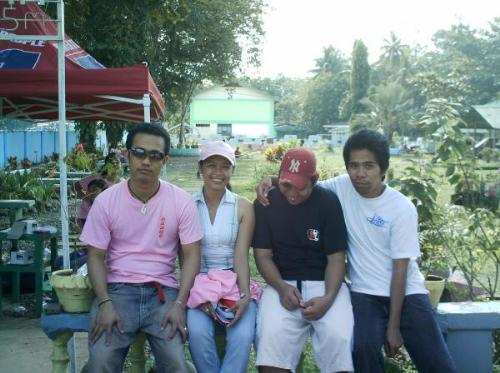 our picture - my girlfriend and i with her cousins when she visit me on our entrepreneurship day in our school